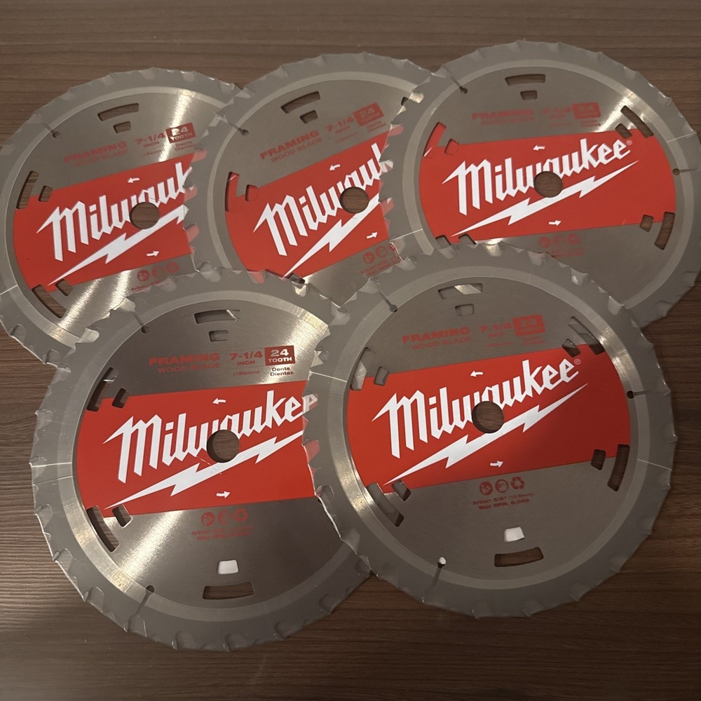 Milwaukee 48-41-0713 Worm Drive Framing Wood Saw Blade, 24 Tooth, 7-1/4" - 5pack
